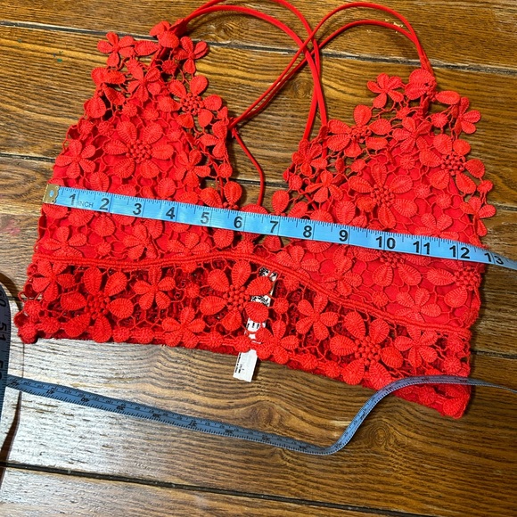 Intimately Free People Women's Miss Dazie Bralette Red Size S Solid - Picture 7 of 7